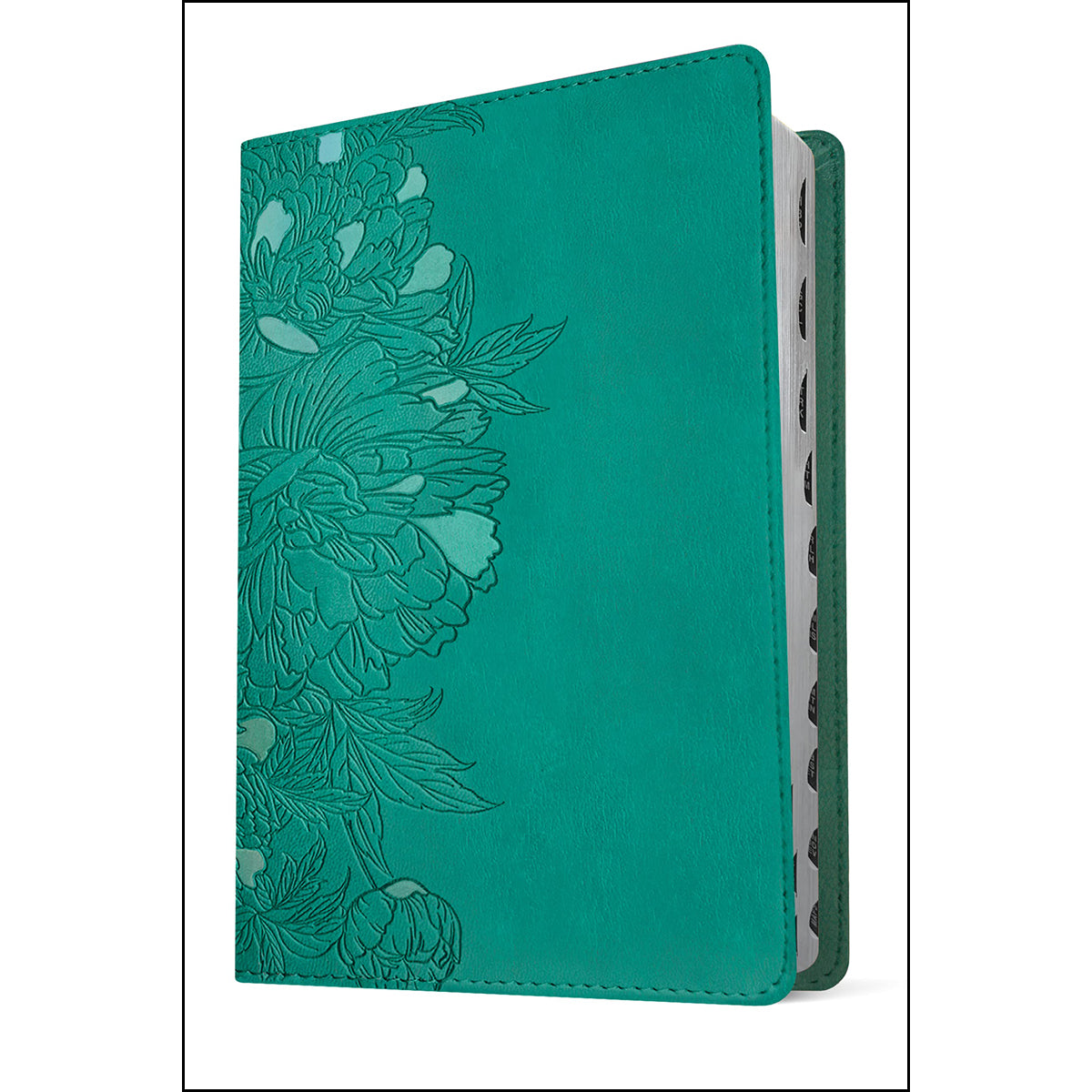 NLT Filament Compact Bible Giant Print Red Letter Indexed Peony Rich Teal (Imitation Leather)