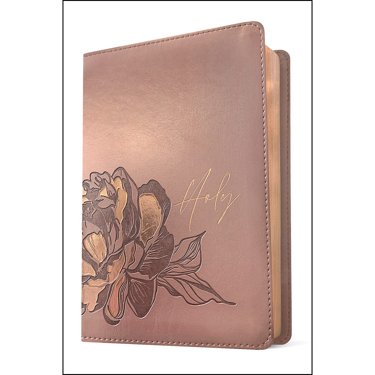 NLT Filament Compact Bible Giant Print Red Letter Rose Metallic Peony (Imitation Leather)