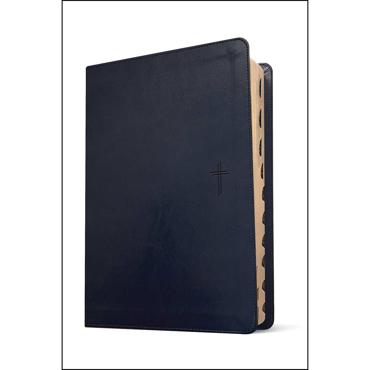 NLT Filament Compact Bible Giant Print Red Letter Indexed Navy Blue Cross (Imitation Leather)