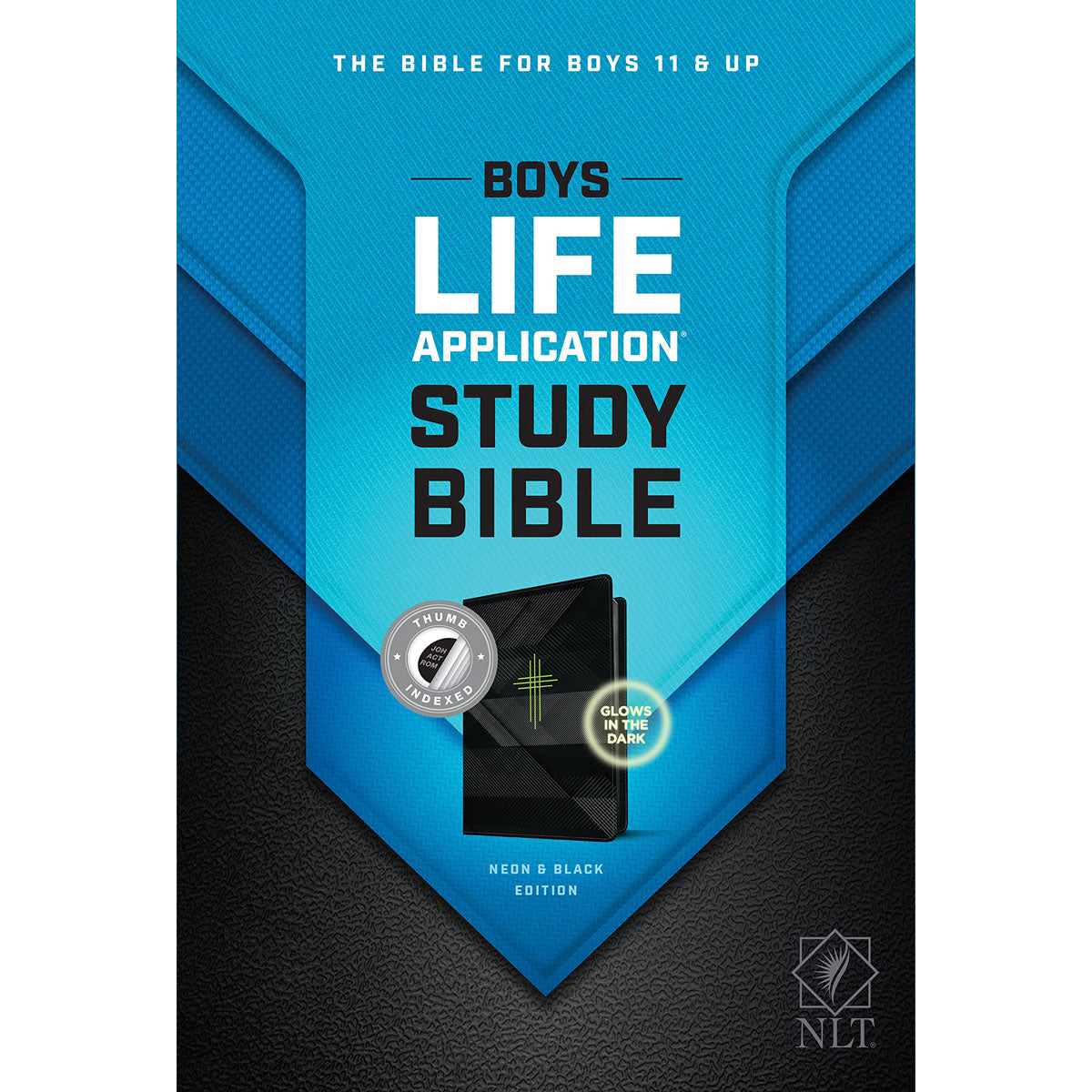 NLT Boys Life Application Study Bible, Indexed, TuTone, Neon / Black (Imitation Leather)