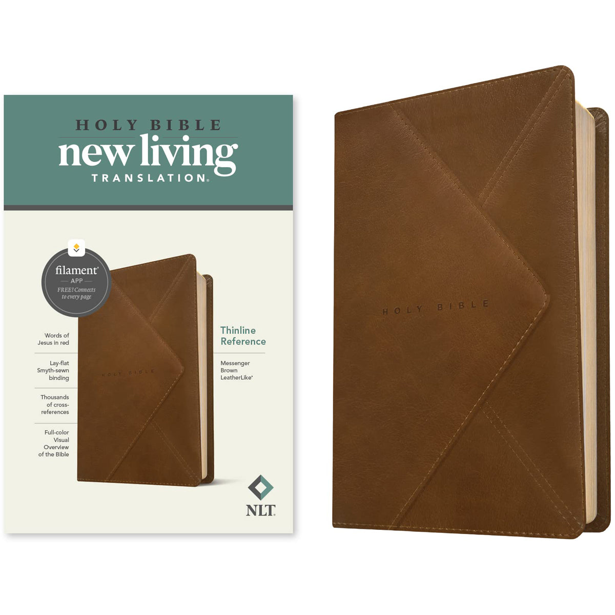 NLT Filament Thinline Reference Bible, Messenger Brown (Imitation Leather)