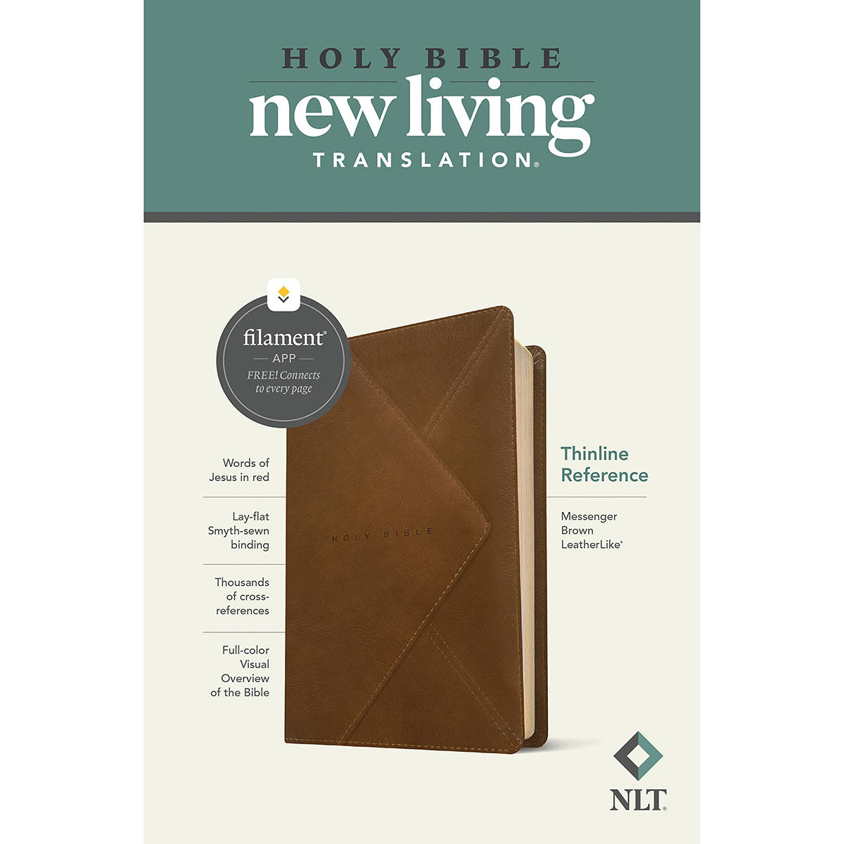 NLT Filament Thinline Reference Bible, Messenger Brown (Imitation Leather)
