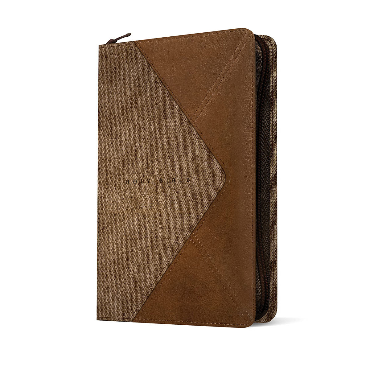 NLT Filament Thinline Reference Bible, Large Print, Stone & Camel With Zip (Imitation Leather)
