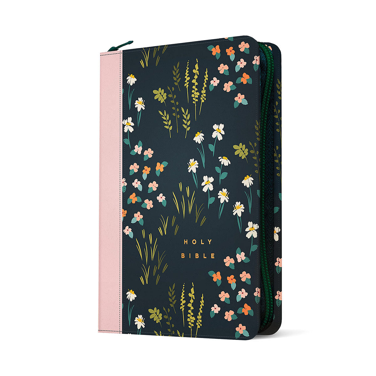NLT Filament Thinline Reference Bible, Large Print Navy & Pink Meadow With Zip (Imitation Leather)