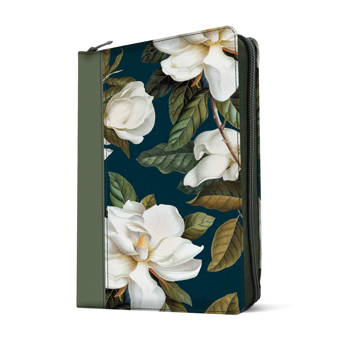NLT Magnolia Sage Green Imitation Leather Compact Filament Zipper Bible Giant Print