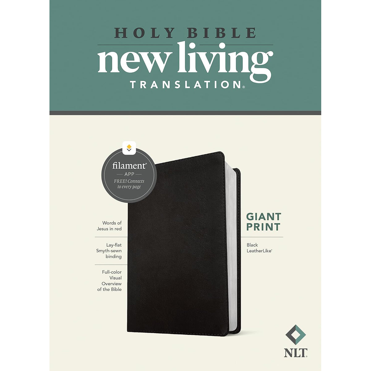 NLT Black Imitation Leather Filament-Enabled Giant Print Bible