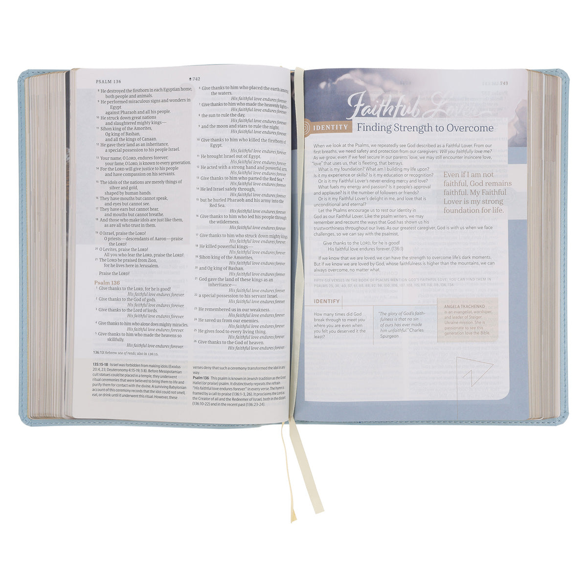 NLT Sky Blue Imitation Leather Filament Enabled Every Woman’s Bible