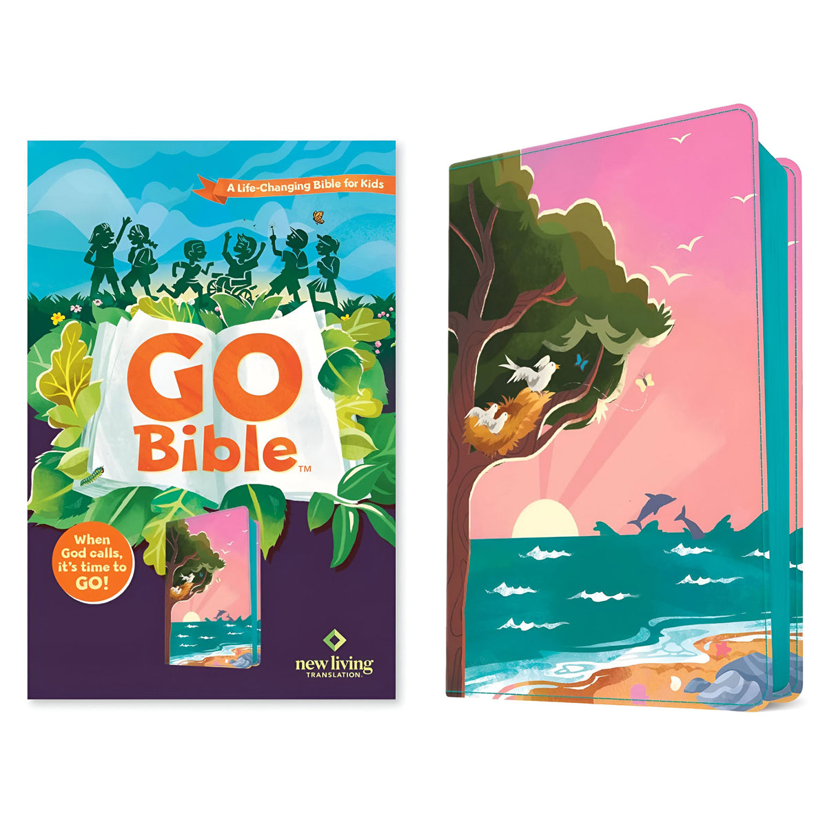 NLT Beach Sunrise Imitation Leather Go Bible for Kids