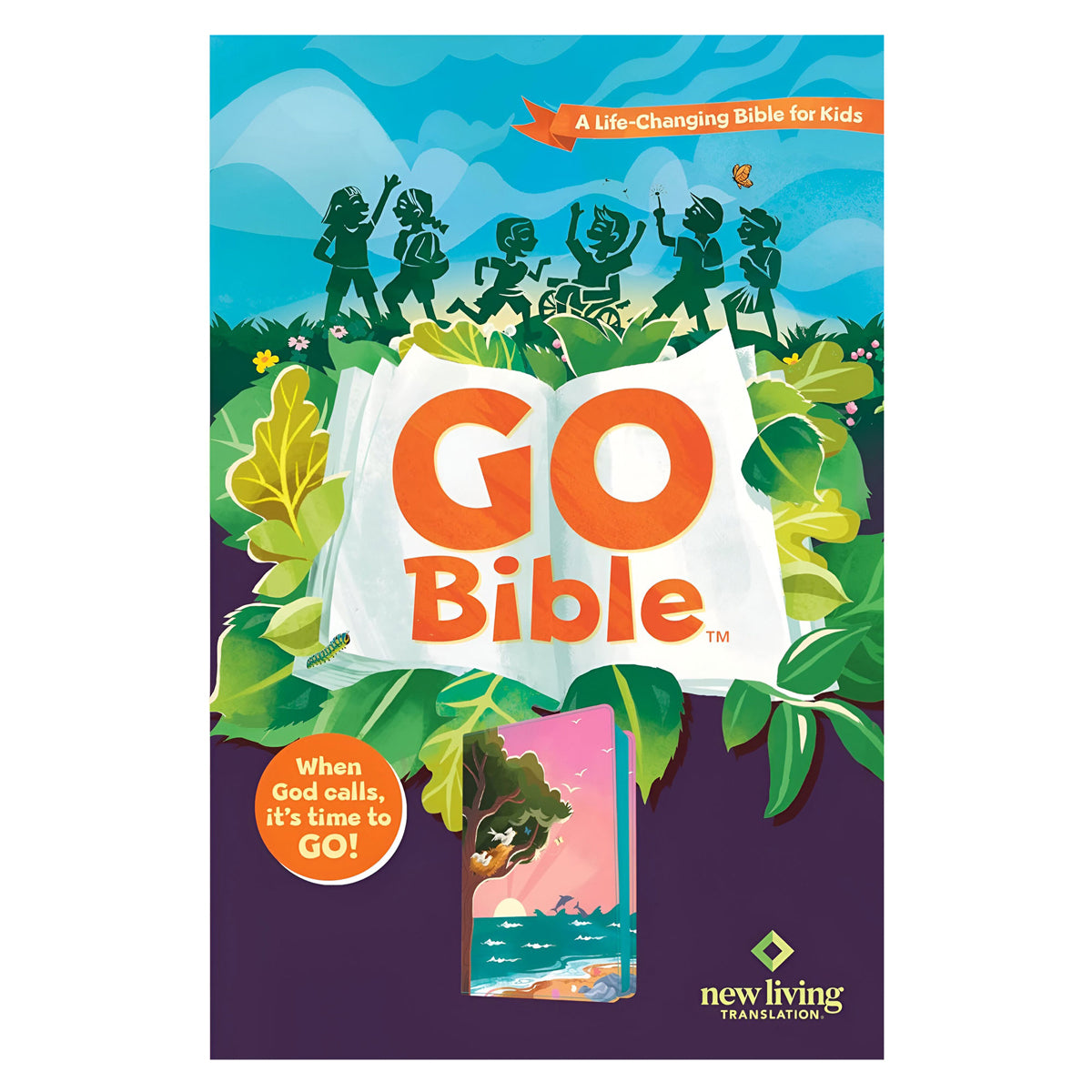 NLT Beach Sunrise Imitation Leather Go Bible for Kids