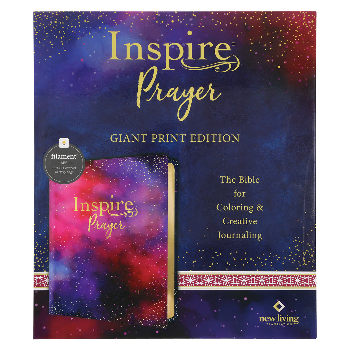 NLT Purple Faux Leather Flexcover Inspire Prayer Filament-Enabled Edition Bible Giant Print