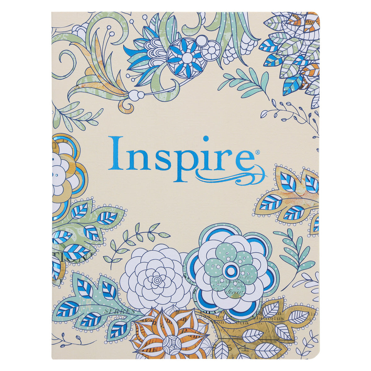 NLT Cream Floral Paperback Inspire Filament-Enabled Bible