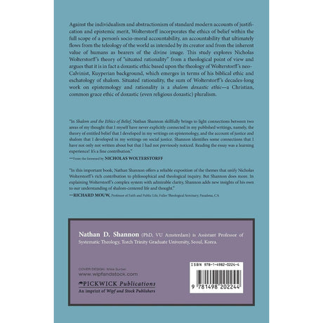 Shalom And The Ethics Of Belief: Nicholas Wolterstorffs Theory (Paperback)