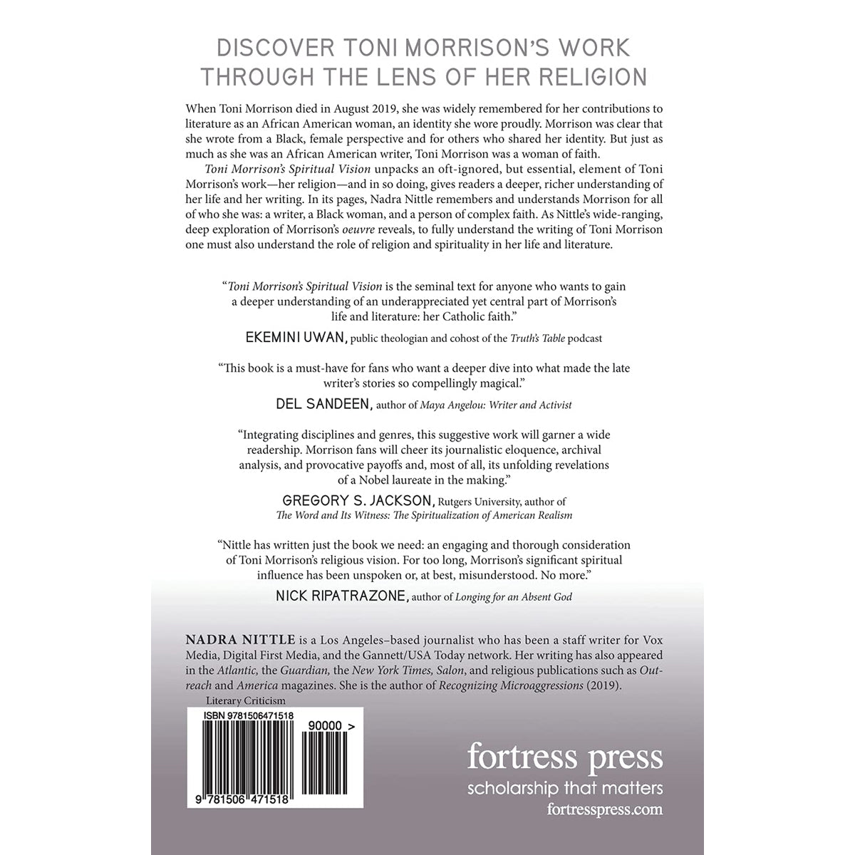 Toni Morrisons Spiritual Vision: Faith, Folktales & Feminism (Paperback)