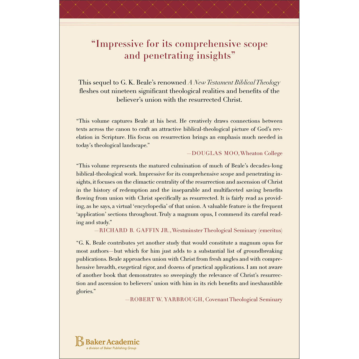 Union With The Resurrected Christ: Eschatological New Creation & NT Biblical Theology HC