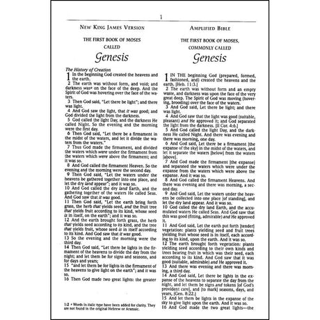 NKJV / Amplified Parallel Bible Large Print Black (Bonded Leather)