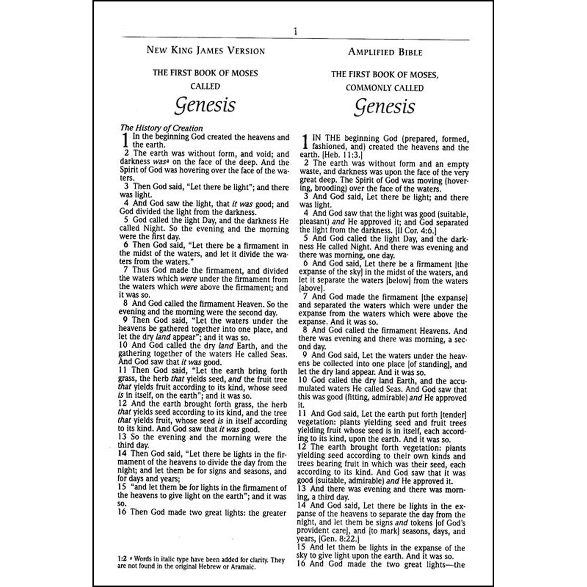 NKJV / Amplified Parallel Bible Large Print Black (Bonded Leather)