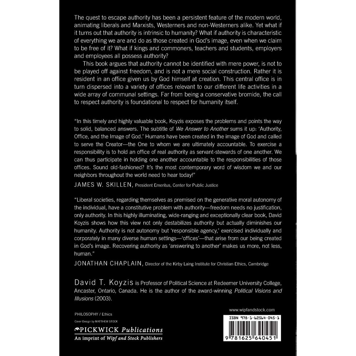 We Answer To Another: Authority, Office, And The Image Of God (Paperback)