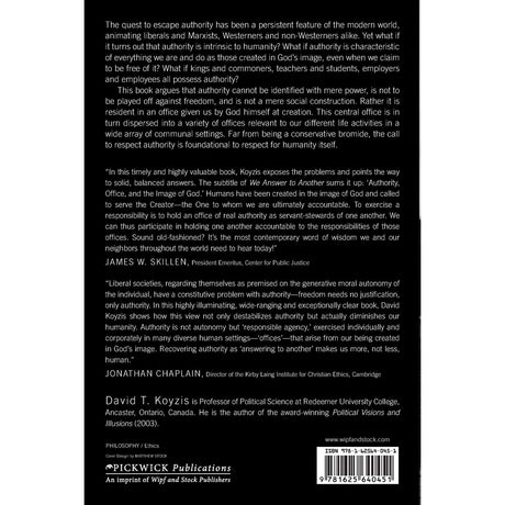 We Answer To Another: Authority, Office, And The Image Of God (Paperback)