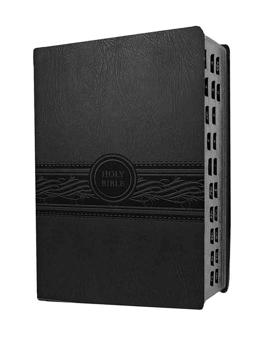 MEV Personal Size Indexed Large Print Bible Charcoal (Imitation Leather)