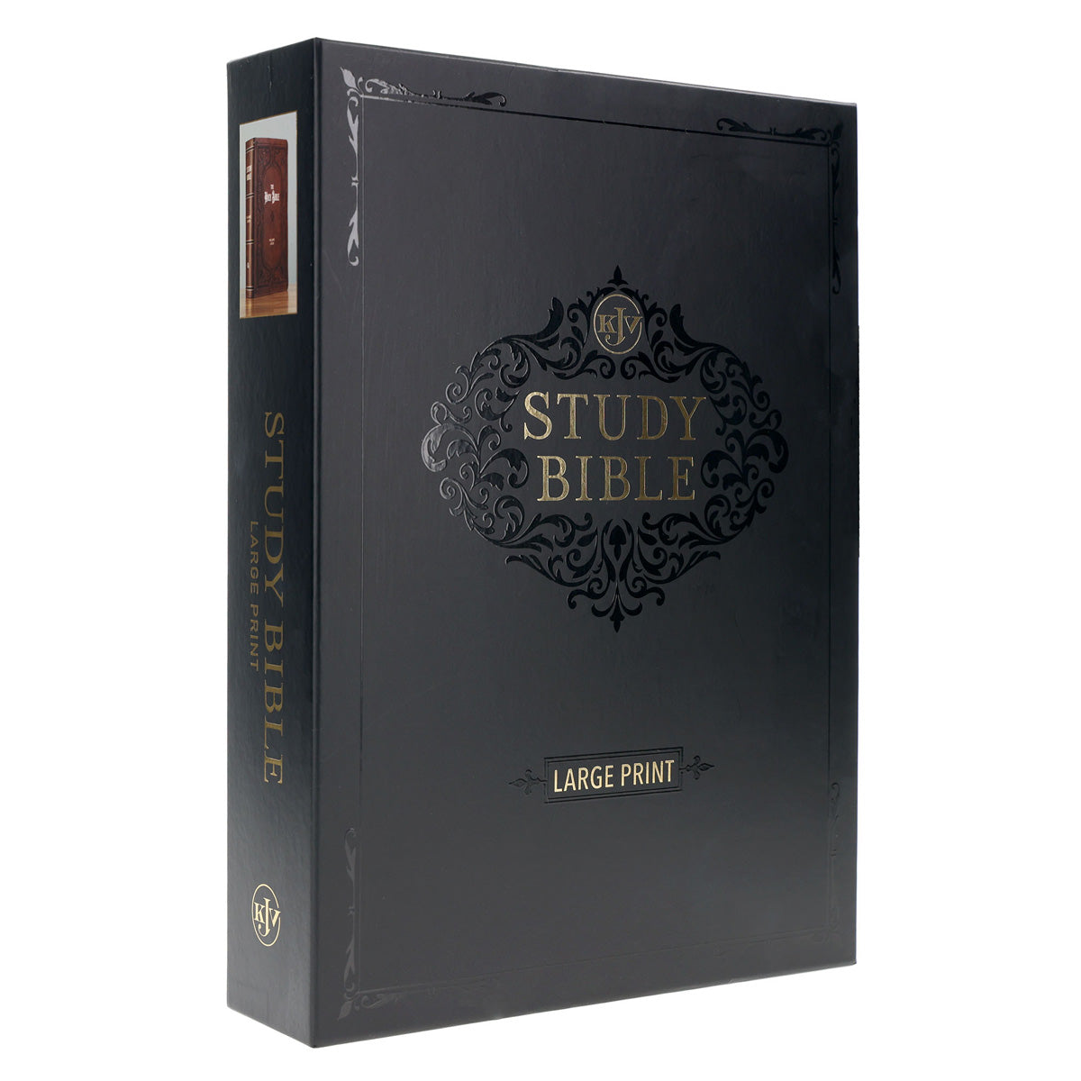 KJV Brown Frame Faux Leather Study Bible Large Print