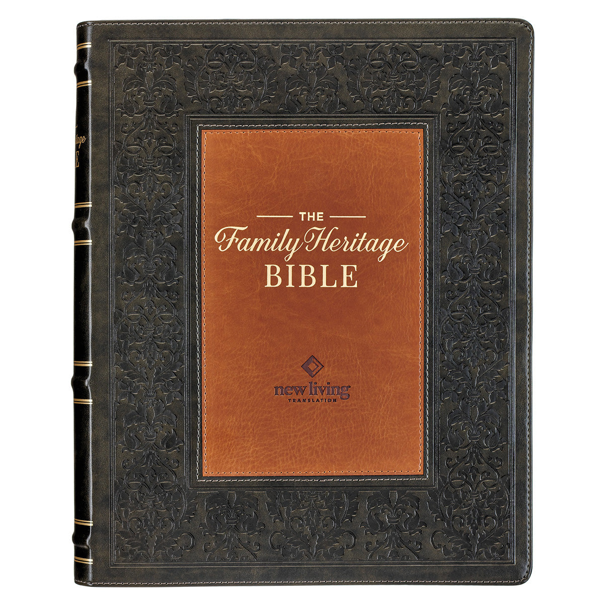 NLT Dark Olive And Brown Faux Leather Flexcover The Family Heritage Bible