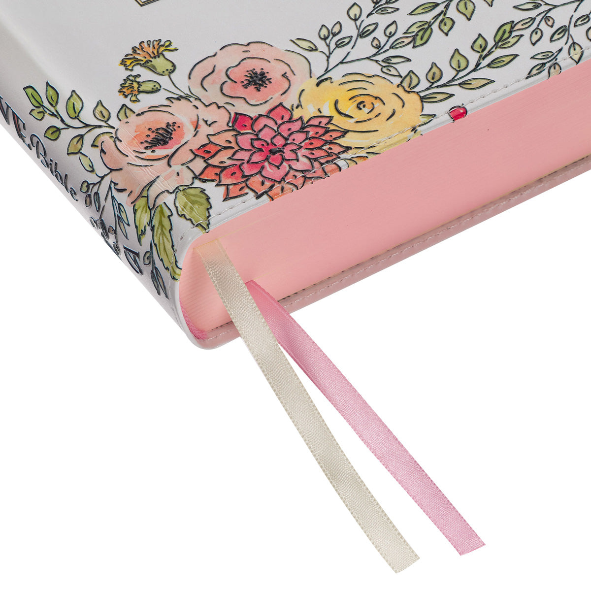 KJV White Floral Faux Leather Flexcover My Creative Bible