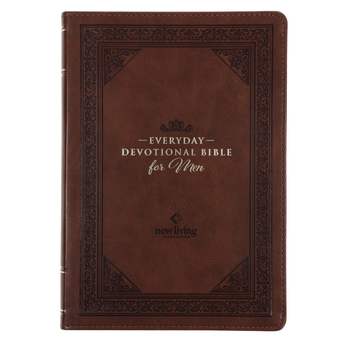 NLT Brown Flexcover Faux Leather Everyday Devotional Bible for Men