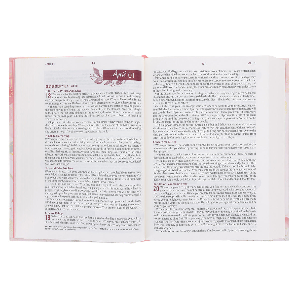 NLT Pink Floral Hardcover Everyday Devotional Bible for Women
