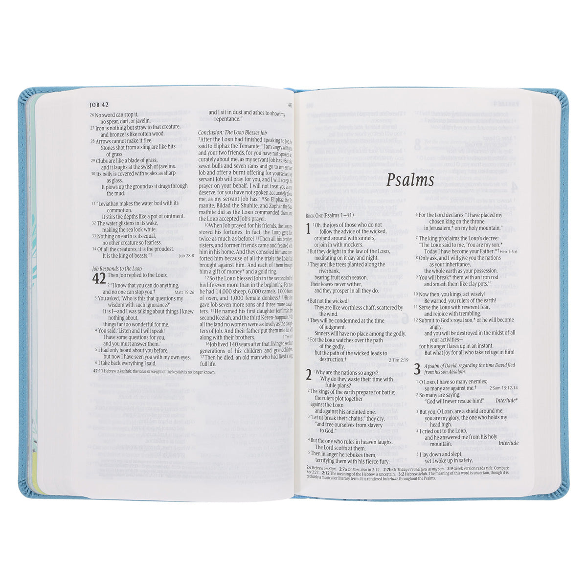 NLT Blue Elephant Flexcover Faux Leather Baby Bible for Boys