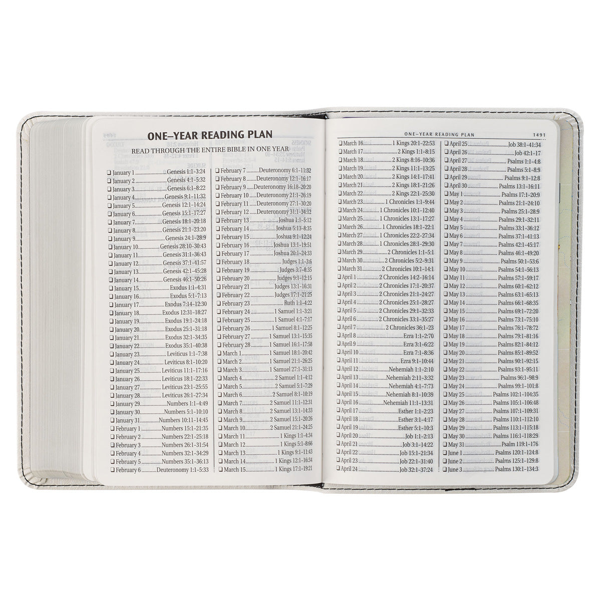 KJV White Faux Leather Compact Bible Large Print