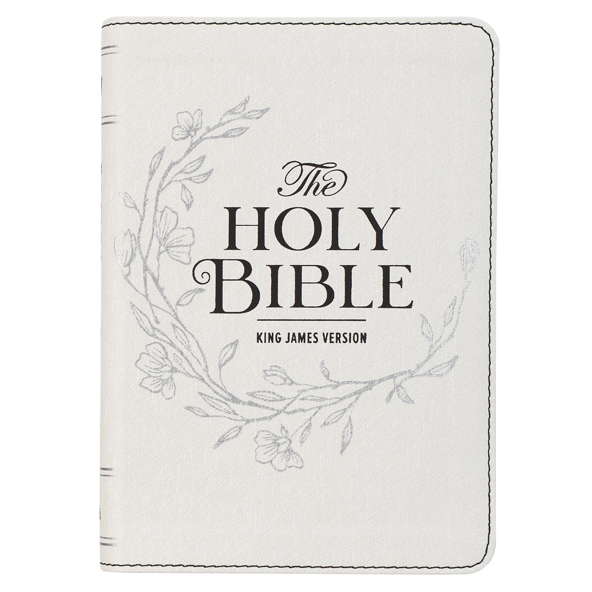 KJV White Faux Leather Compact Bible Large Print