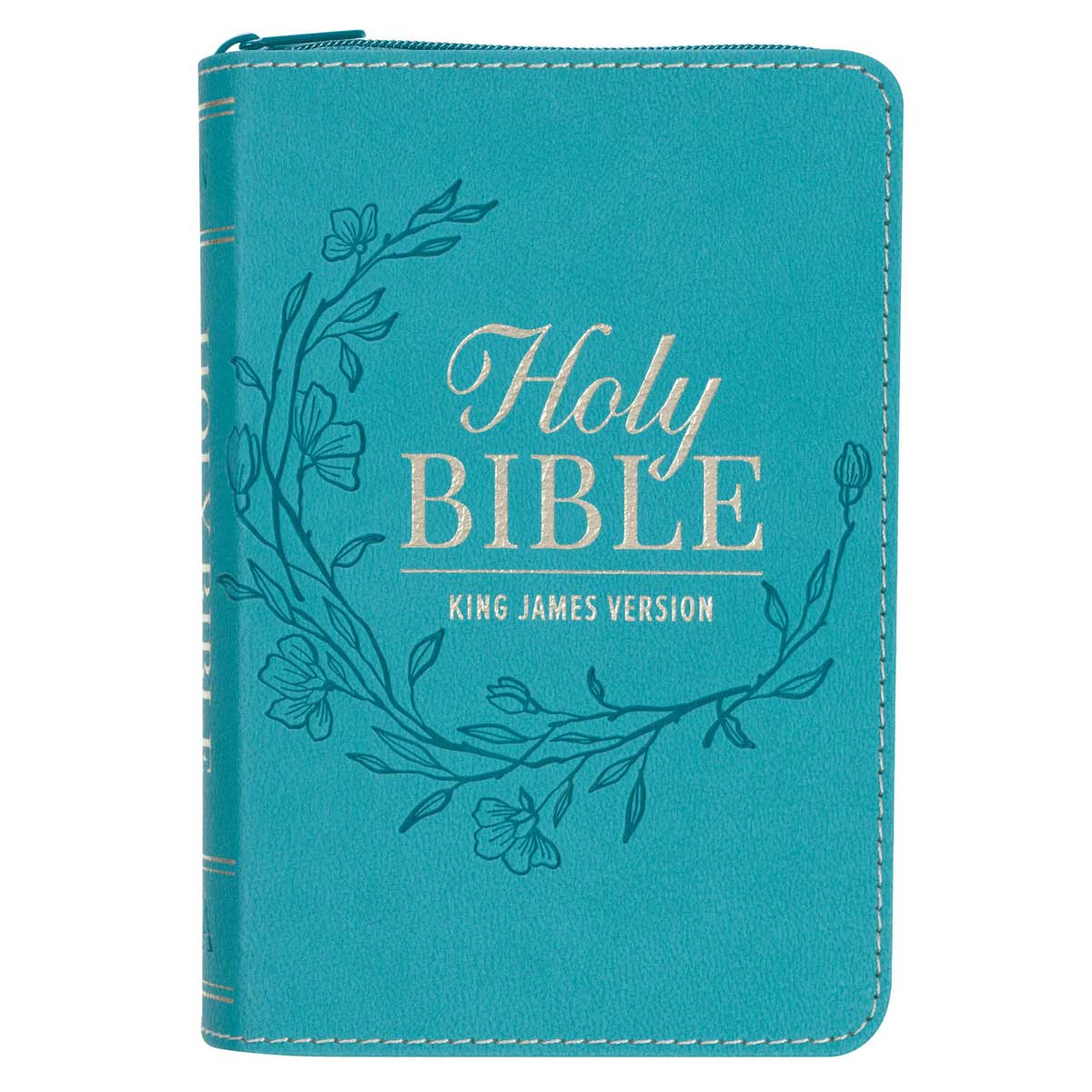KJV Teal Faux Leather Mini Pocket Bible with Zip