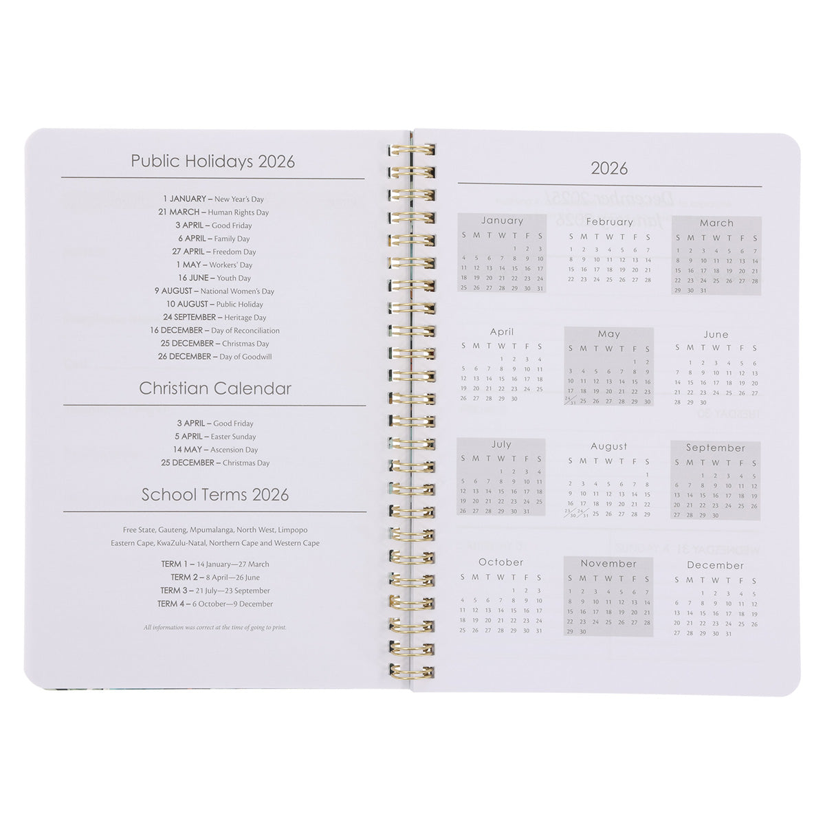 2026 Diary - Daily Planner - Be Still and Know - Wirebound