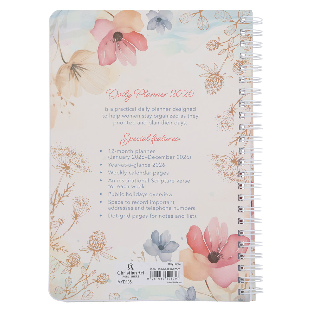 2026 Diary - Daily Planner - The Lord Is My Strength and My Song - Wirebound