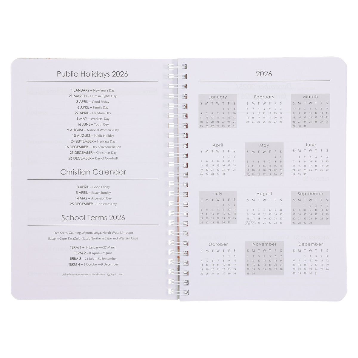 2026 Diary - Daily Planner - The Lord Is My Strength and My Song - Wirebound