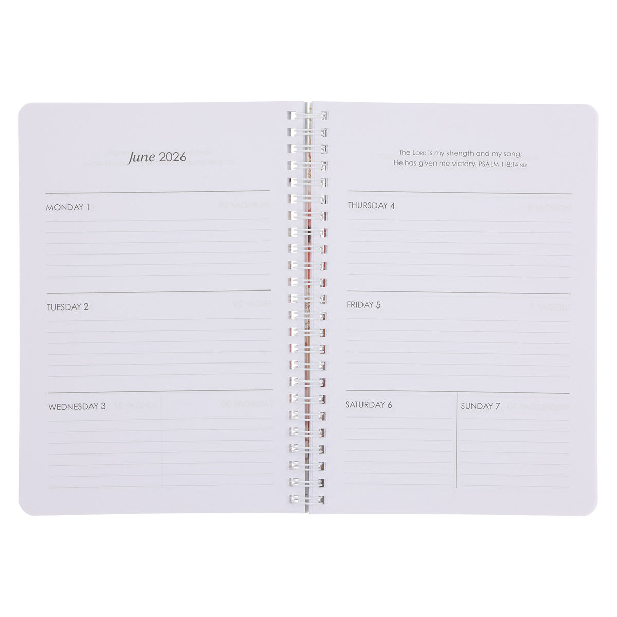 2026 Diary - Daily Planner - The Lord Is My Strength and My Song - Wirebound
