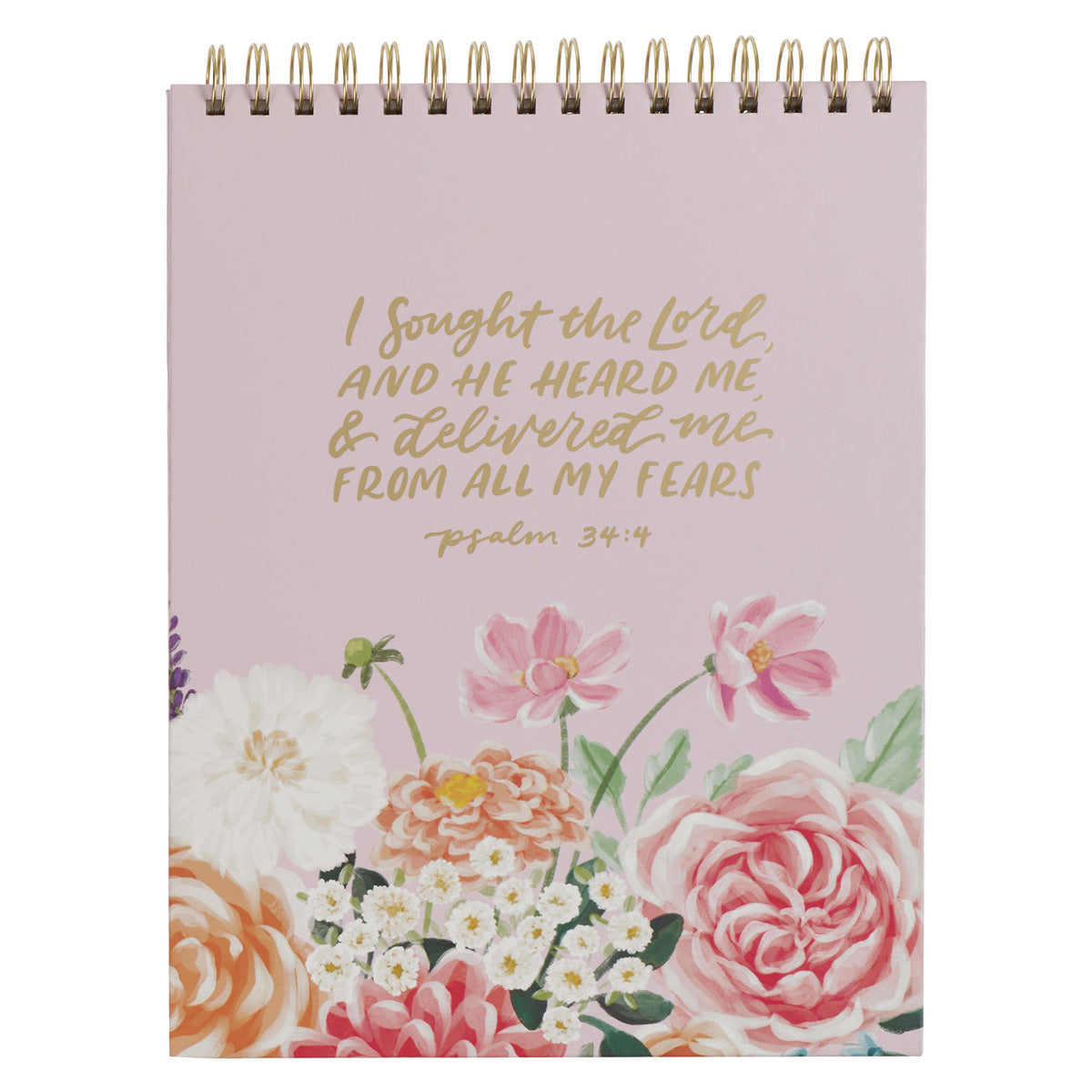 I Sought the Lord and He Heard Me and Delivered Me from All My Fears A4 Wirebound Notepad