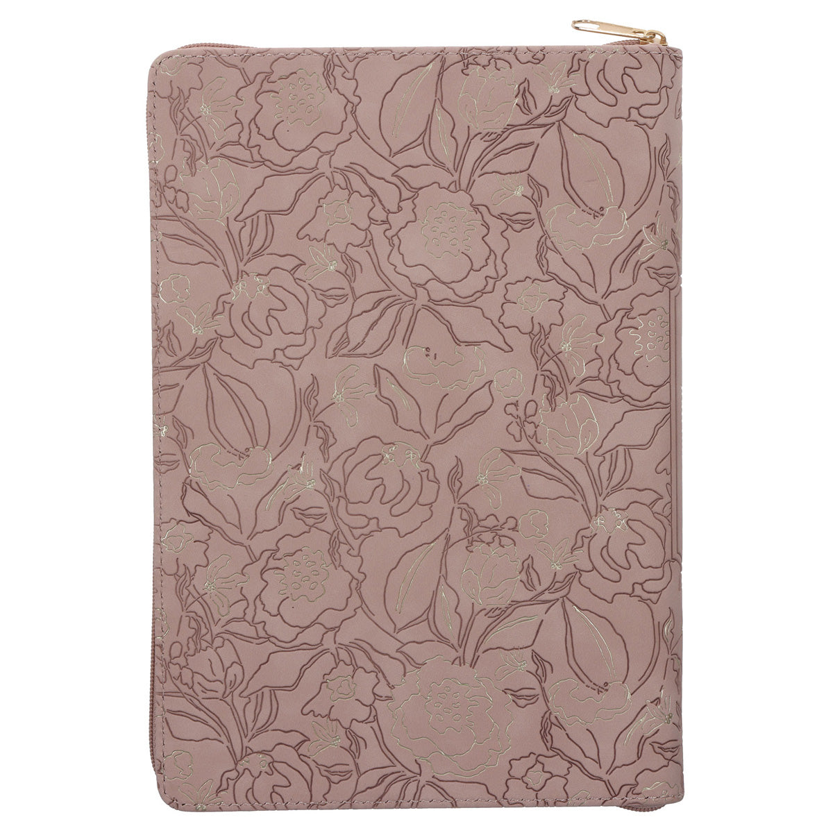 She Is Clothed with Strength and Dignity Beige Faux Leather Journal with Zipped Closure