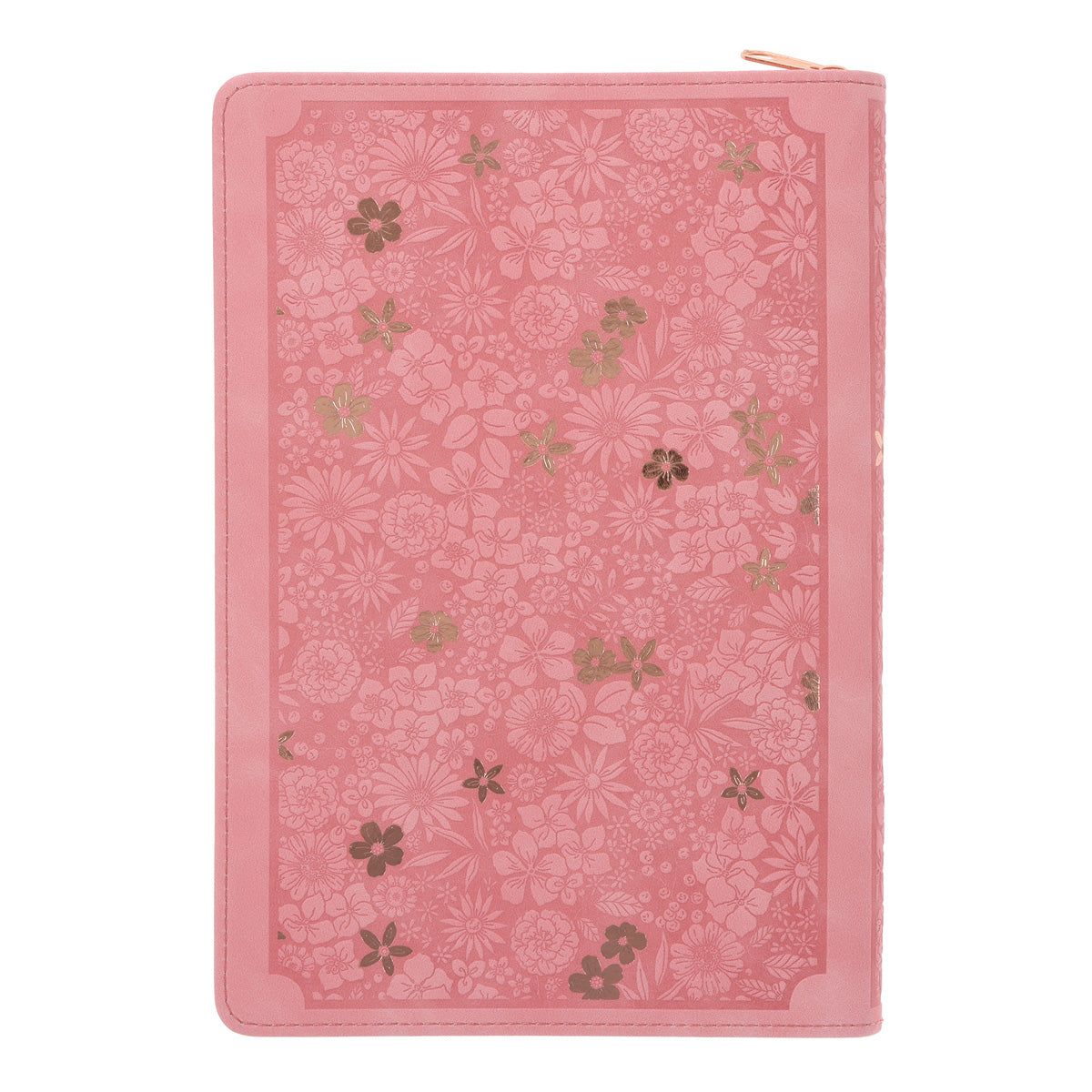 She Is Clothed with Strength and Dignity Coral Faux Leather Journal with Zipped Closure