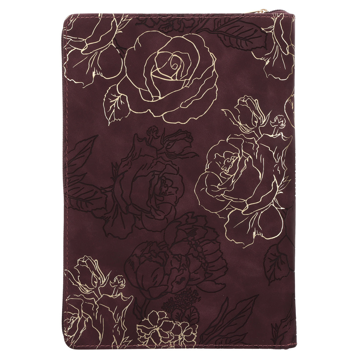 She Is Clothed with Strength and Dignity Burgundy Faux Leather Journal with Zipped Closure