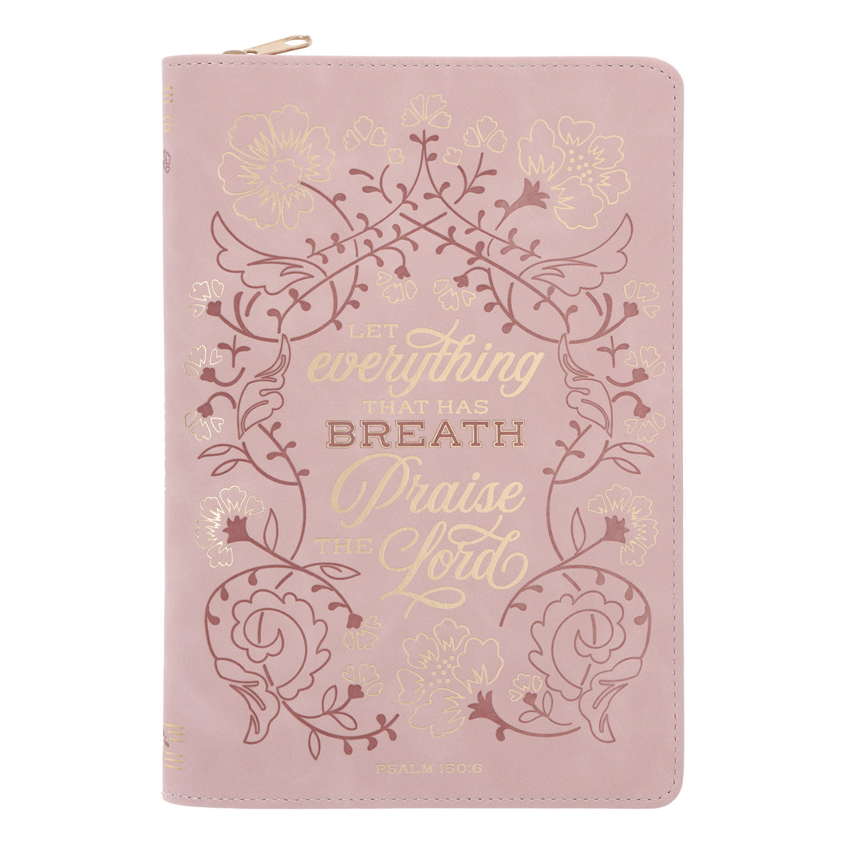 Let Everything That Has Breath Praise the Lord Faux Leather Journal with Zipped Closure