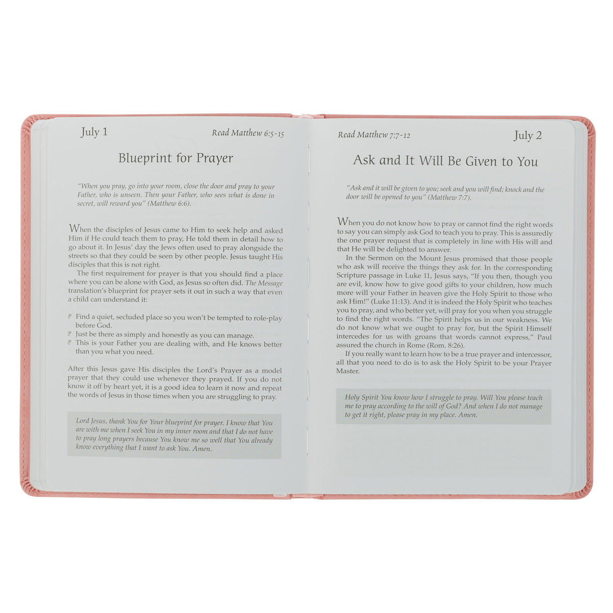 In Touch with God: 366 Devotions Peach (Faux Leather)