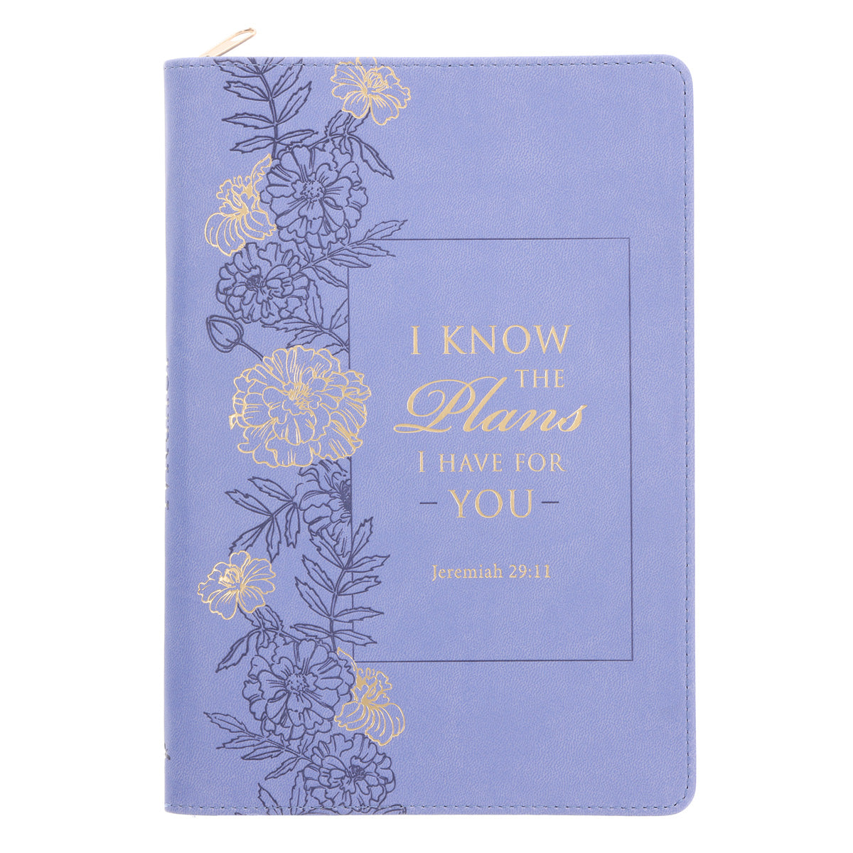 I Know the Plans I Have for You Purple Faux Leather Journal with Zipped Closure