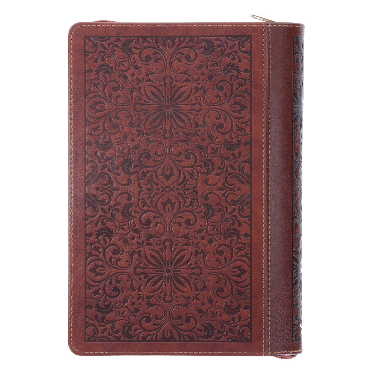 For God So Loved the World Brown Faux Leather Journal with Zipped Closure