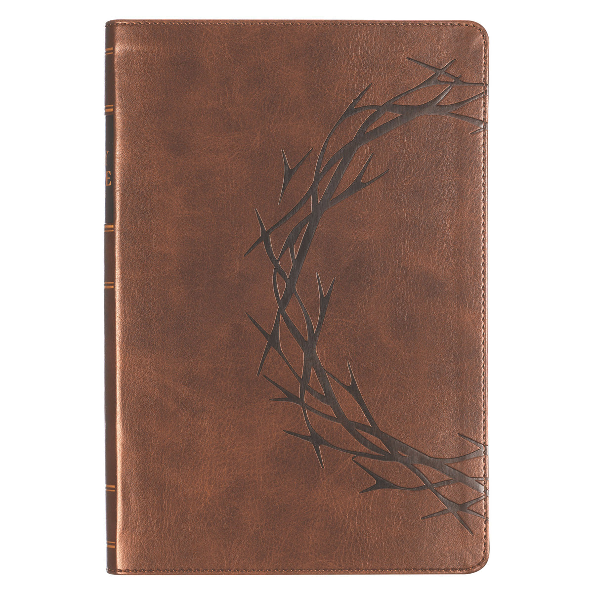 KJV Brown Crown of Thorns Faux Leather Giant Print Full-Size Bible