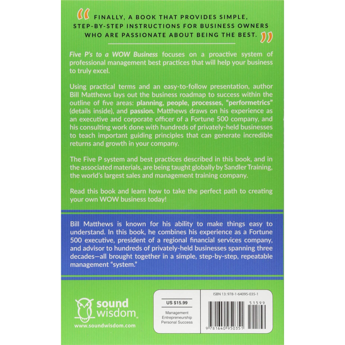 Five Ps To A Wow Business: An Easy To Understand Easy To Implement (Paperback)