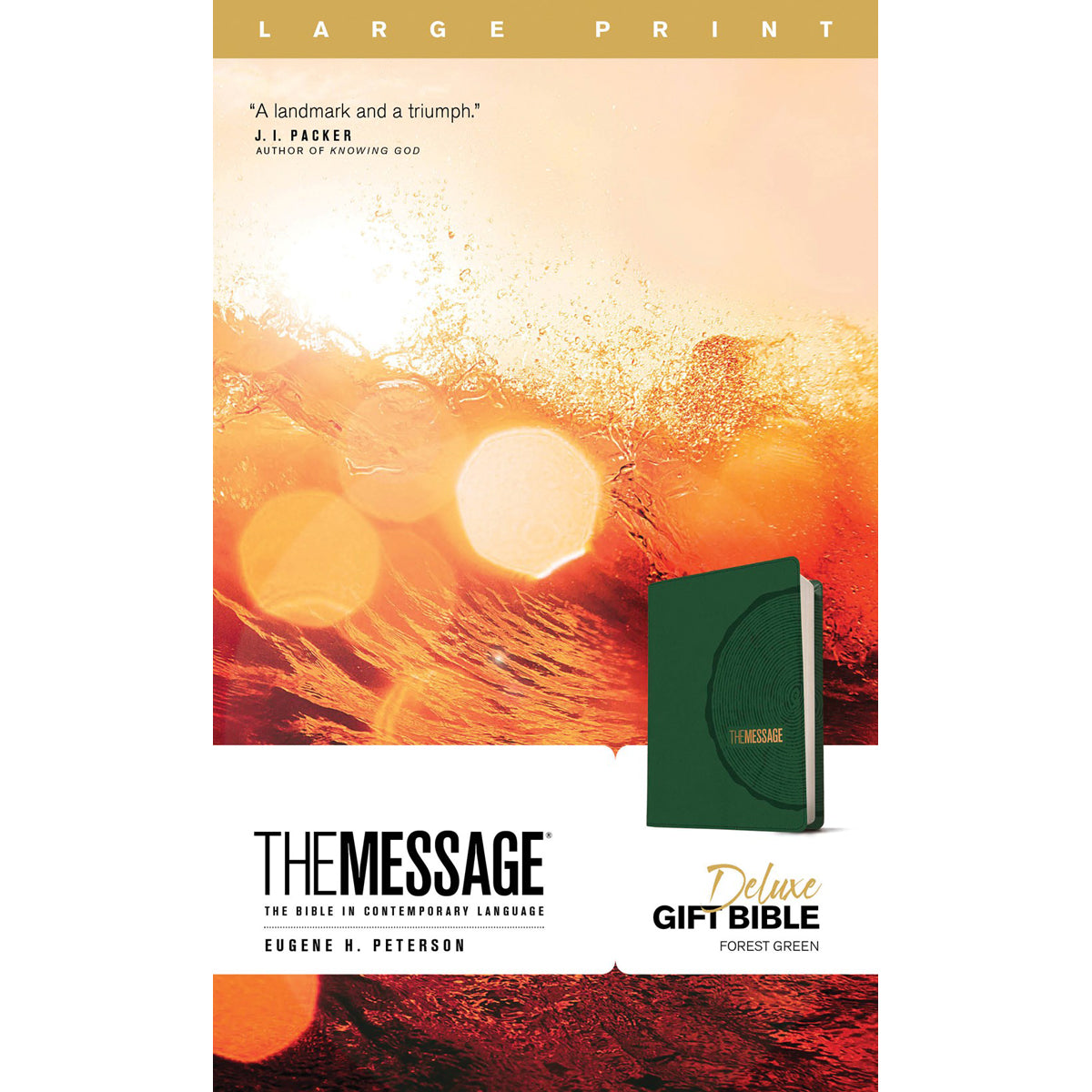 The Message Deluxe Gift: The Bible In Contemporary Language Large Print Green (Imitation Leather)