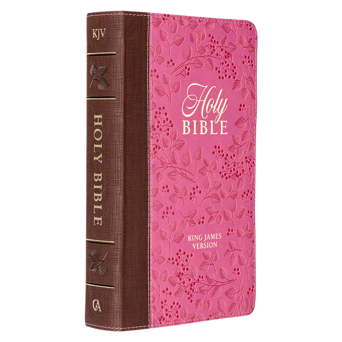 KJV Saddle Tan And Pink Faux Leather Giant Print Bible