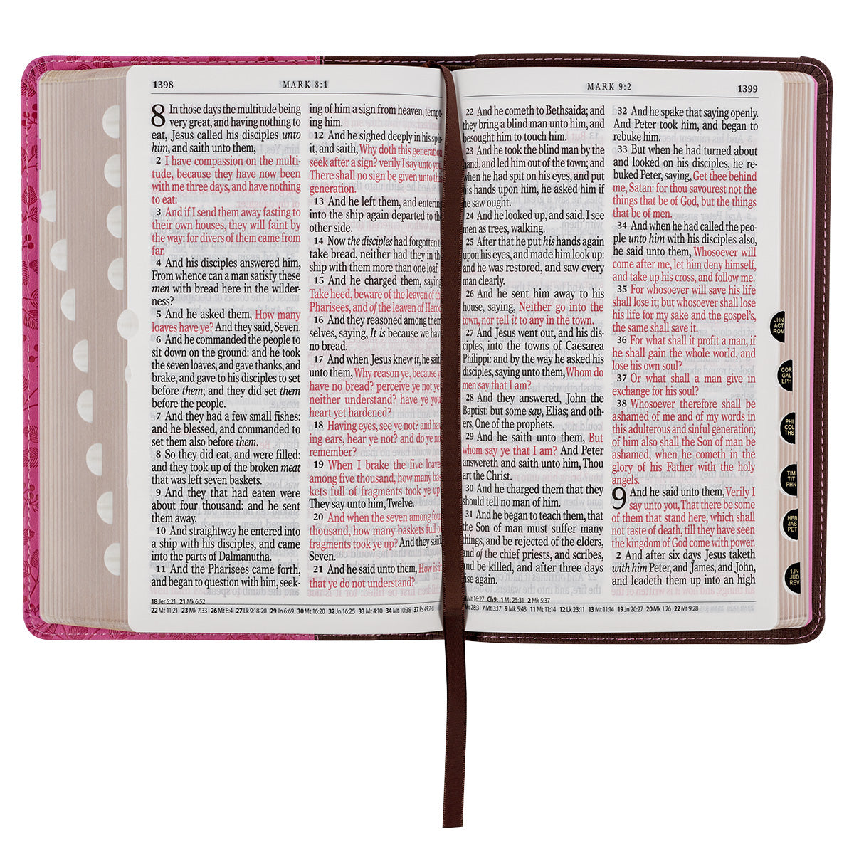 KJV Saddle Tan And Pink Faux Leather Giant Print Bible