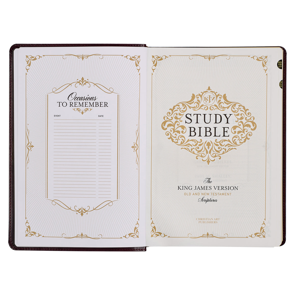 KJV Brown Two-Tone Faux Leather Flexcover Study Bible Large Print